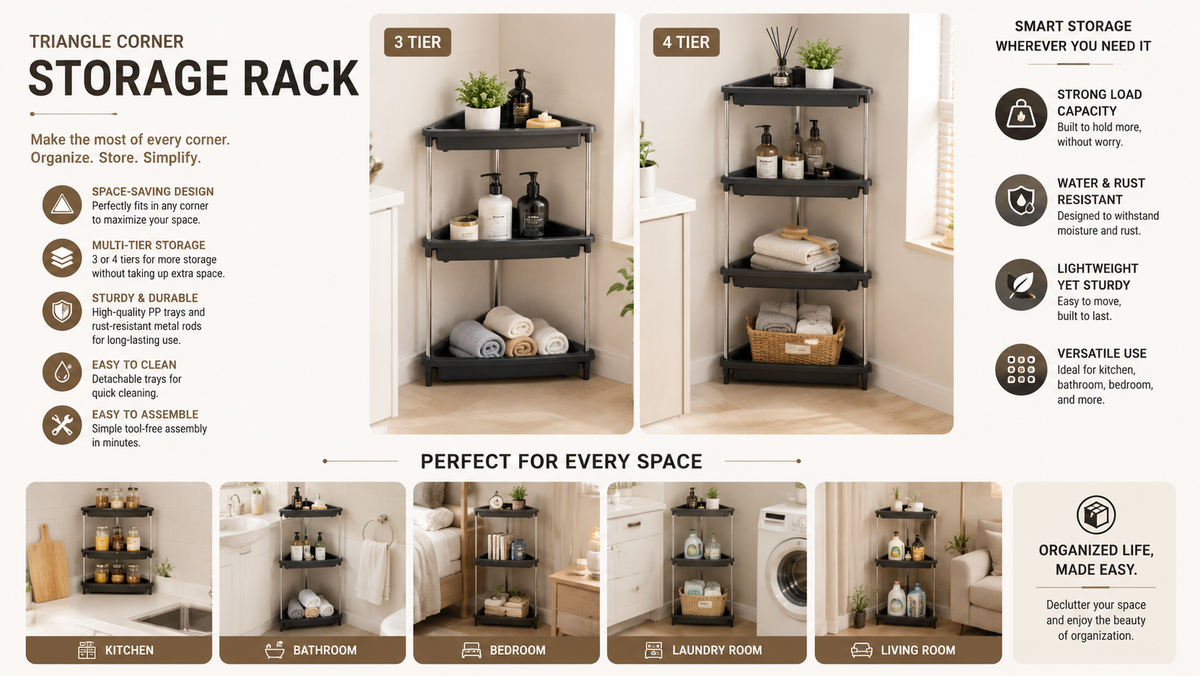 PALAK 4 layer Plastic Kitchen Trolley with Fruit & Vegetable Storage Baskets(black)