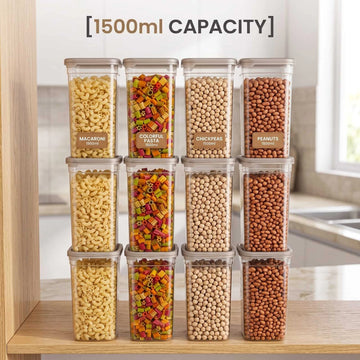 PALAK Plastic Grocery Container  - 1500 ml (Pack of 12, Transparent)