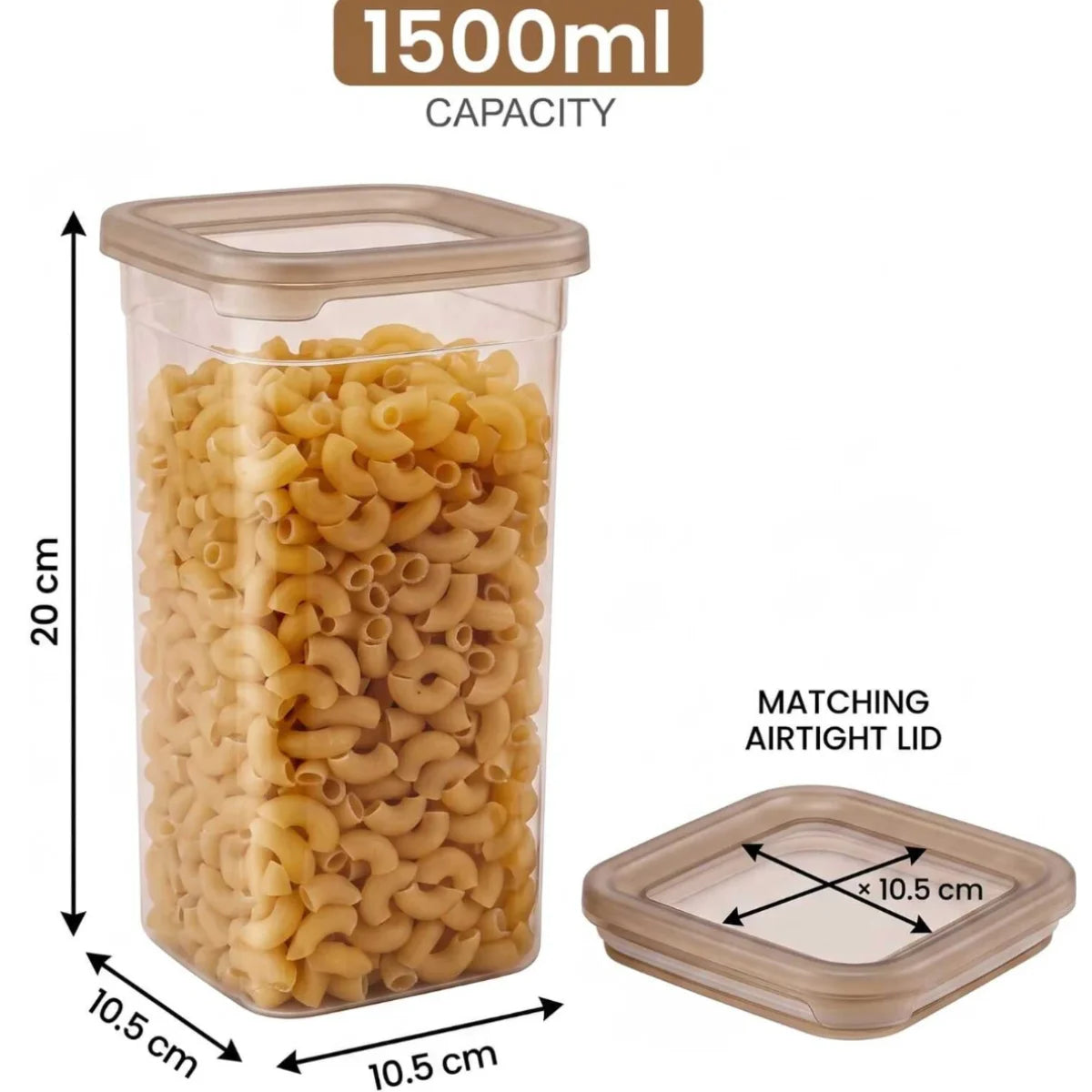PALAK Plastic Grocery Container  - 1500 ml (Pack of 12, Transparent)