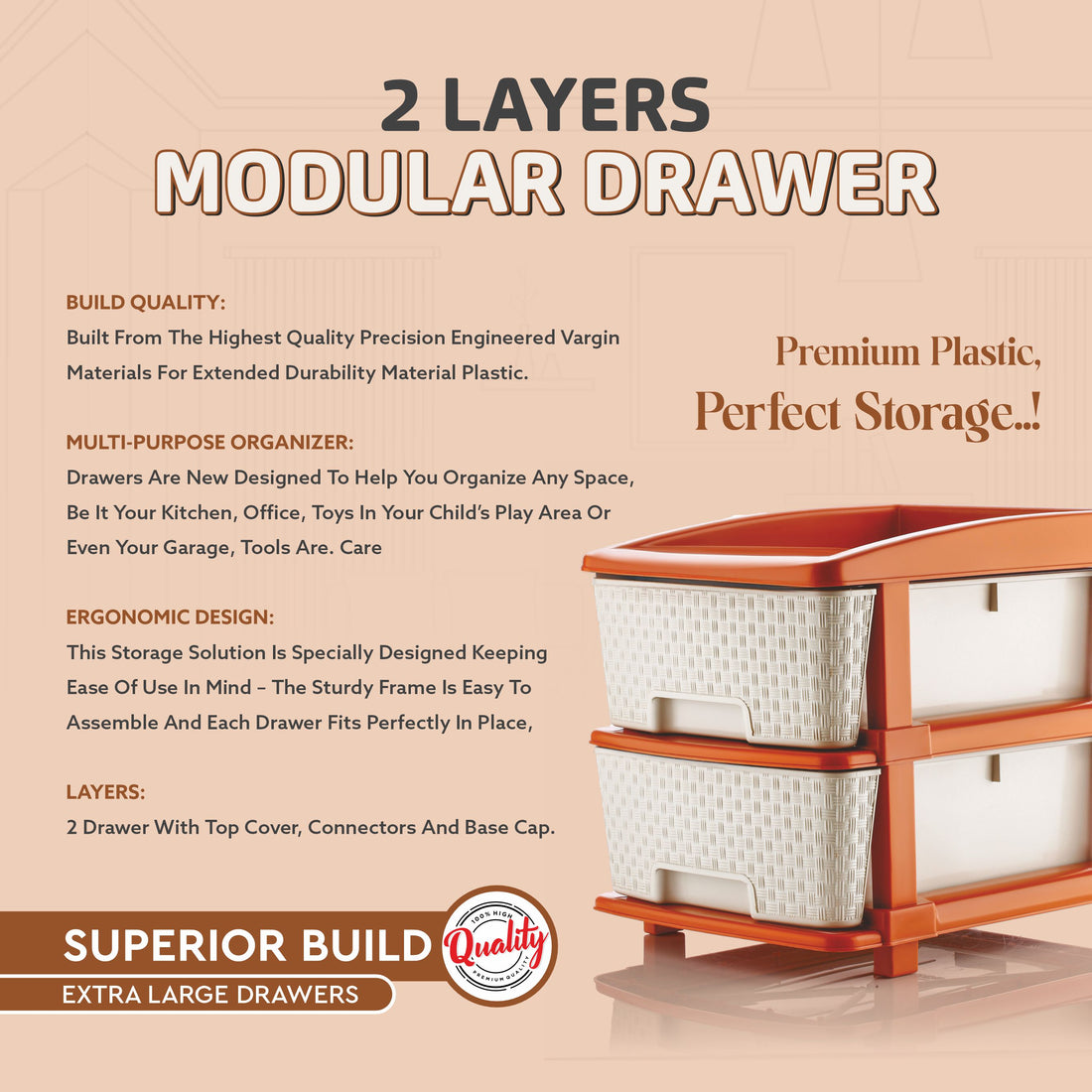 PALAK 2XL Super Drawer Storage Unit (White)