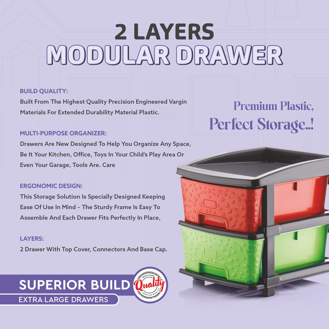 PALAK 2XL Stone Drawer Storage Unit (Multicolor)