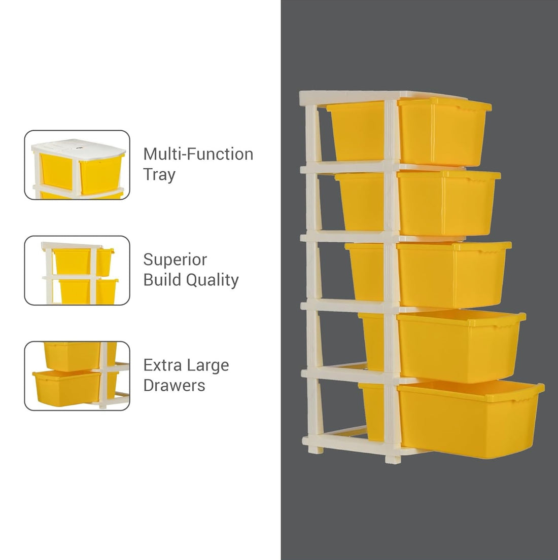 PALAK 5XL Classic Drawer Storage Unit (Yellow)