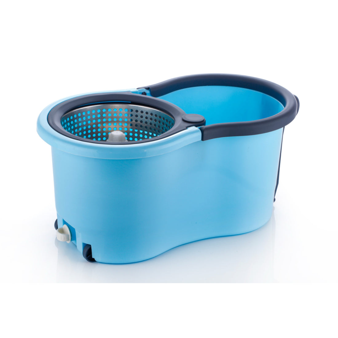 PALAK 360° Spin Mop with Wheels & Large Bucket, Microfiber Floor Cleaning Mop Set for Home (Blue)
