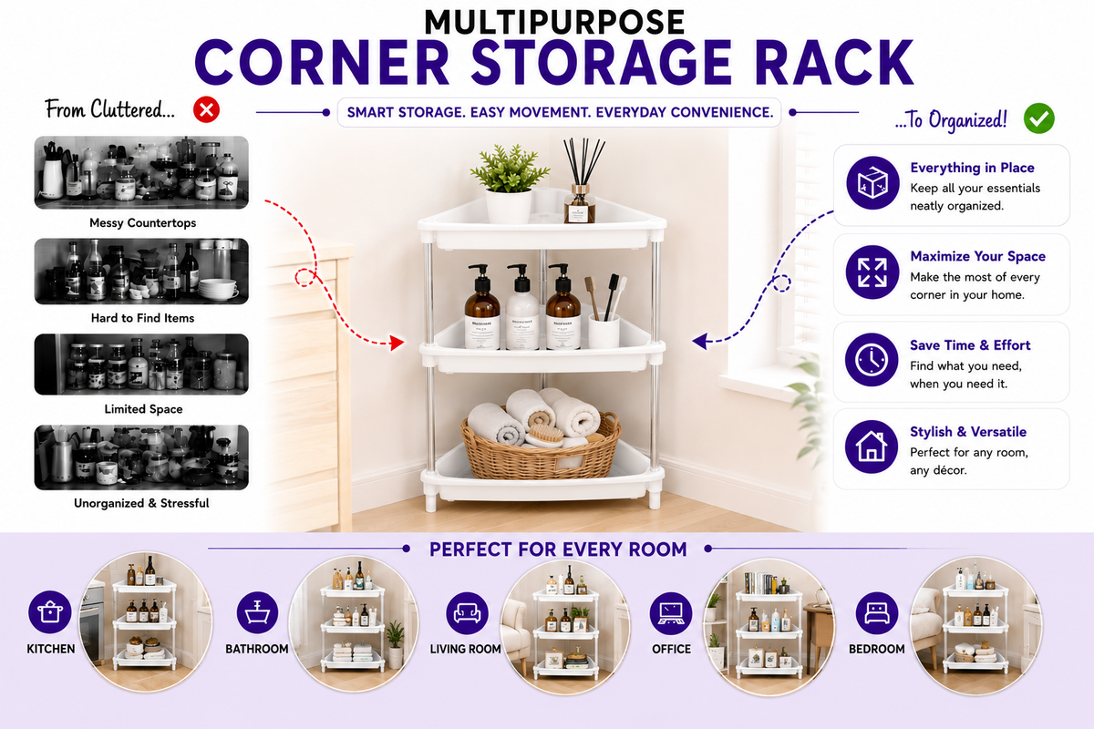 PALAK 3 layer Plastic Kitchen Trolley with Fruit & Vegetable Storage Baskets(white)