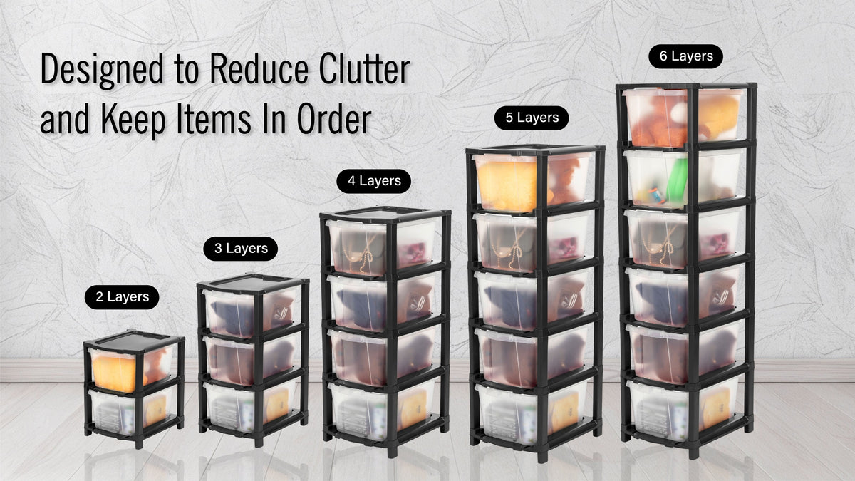 PALAK 4XL Classic Transparent Drawer Storage Unit