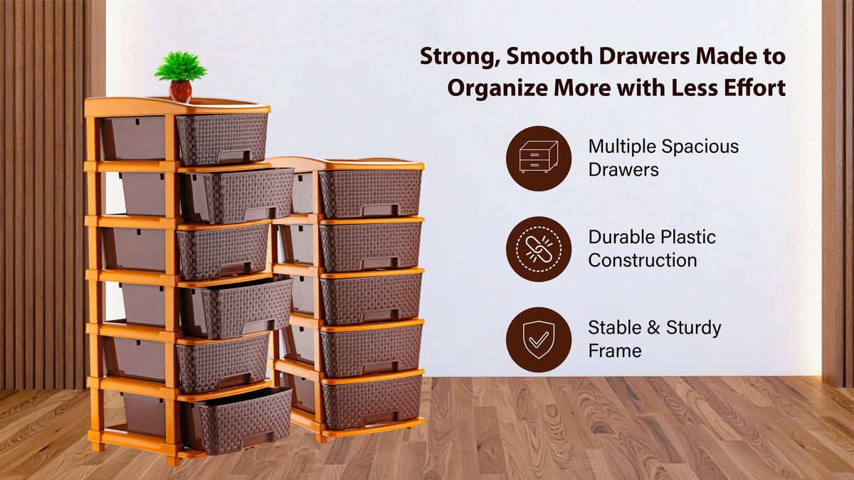 PALAK 5XL Super Drawer Storage Unit (Brown)