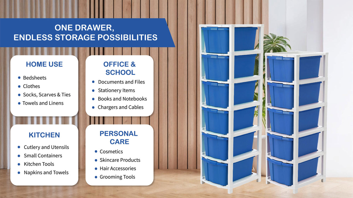 PALAK 5XL Classic Drawer Storage Unit (Blue)