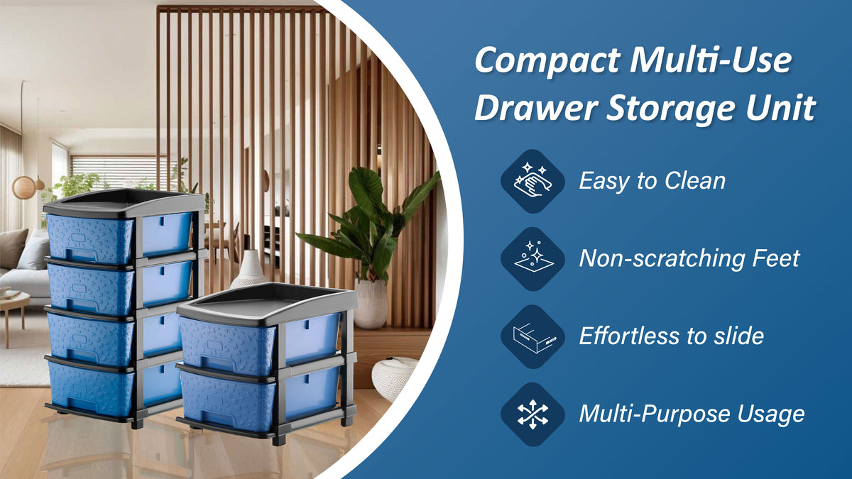 PALAK 2XL Stone Drawer Storage Unit (Blue)
