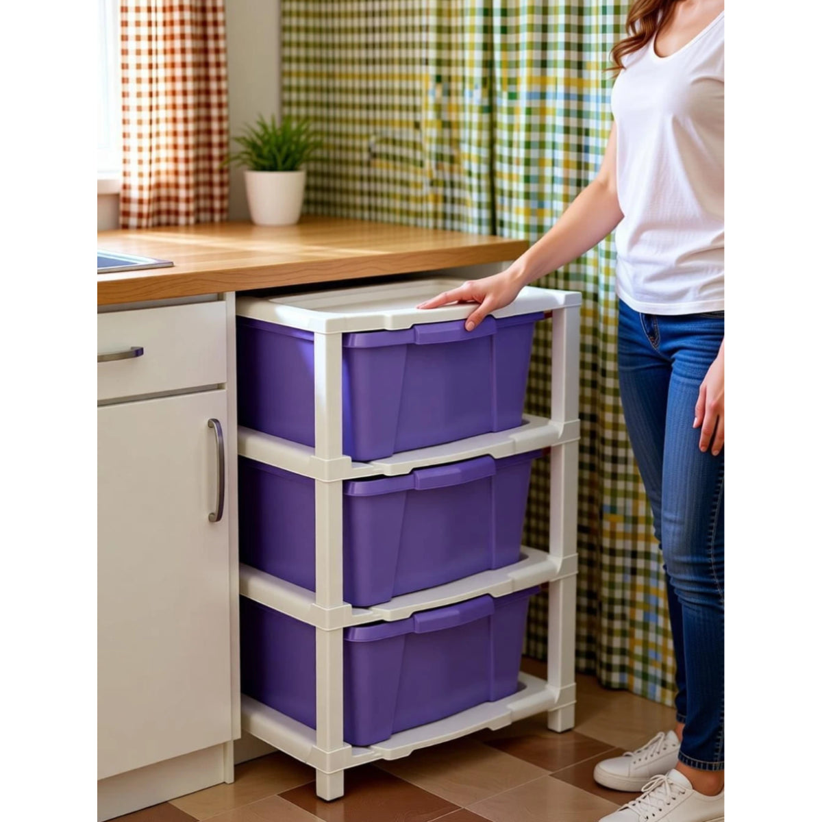 PALAK 4XL Classic Drawer Storage Unit (Purple)