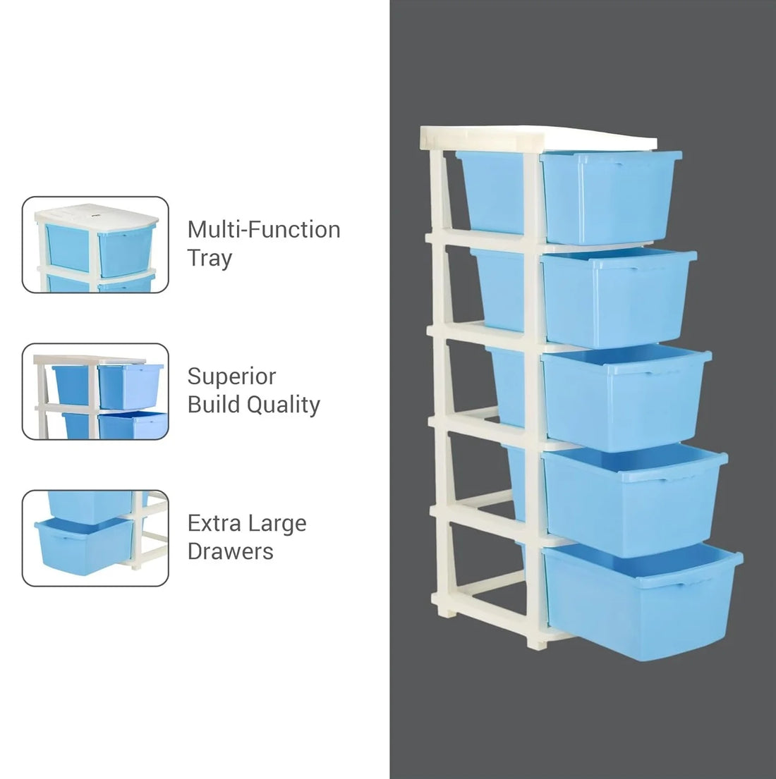 PALAK 5XL Classic Drawer Storage Unit (Blue)