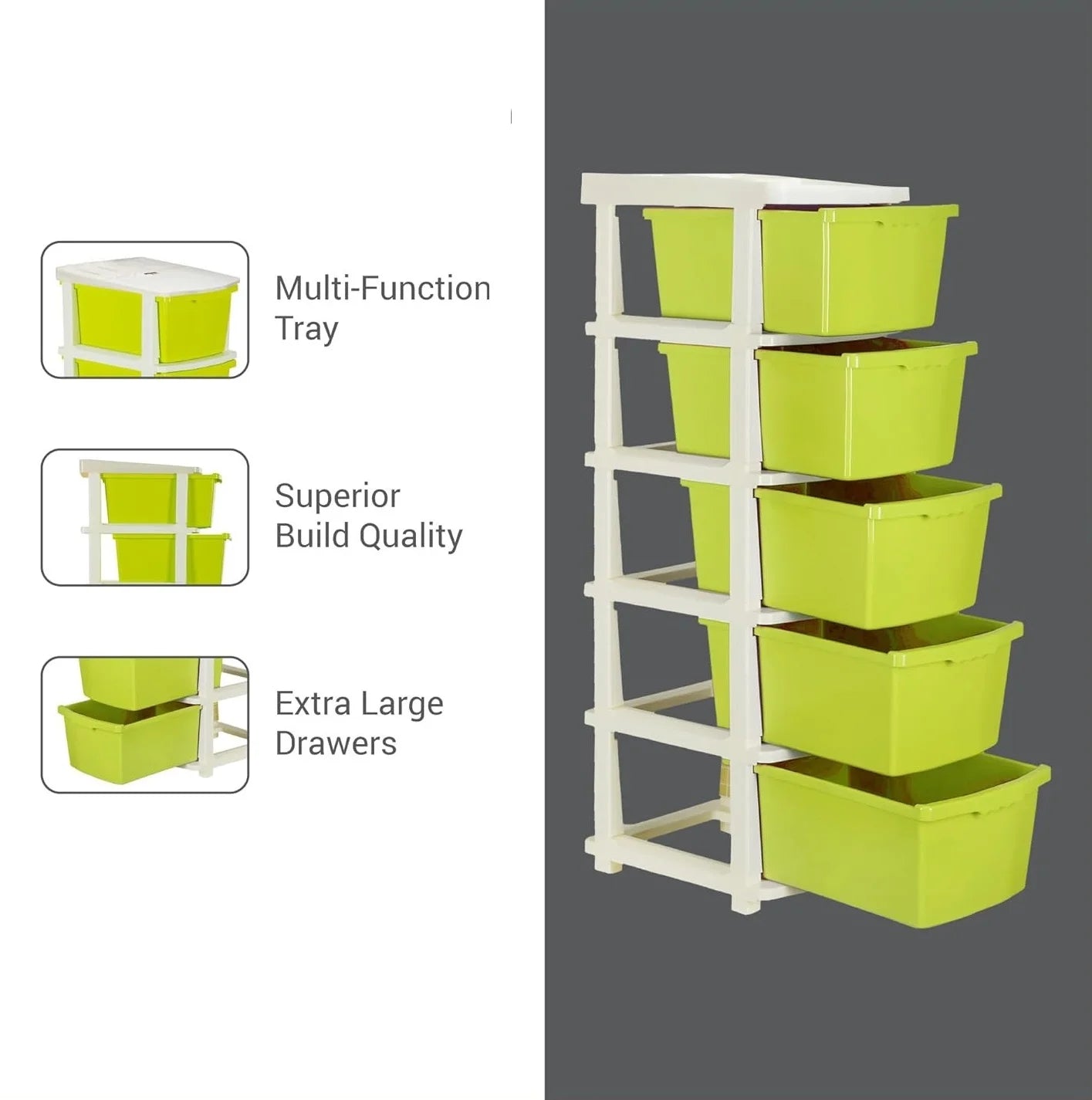 PALAK 5XL Classic Drawer Storage Unit (Green)