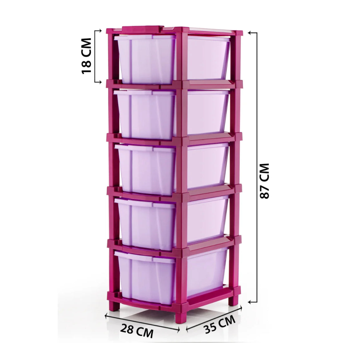 PALAK 5XL Classic Drawer Storage Unit – New Edition (Maganta)