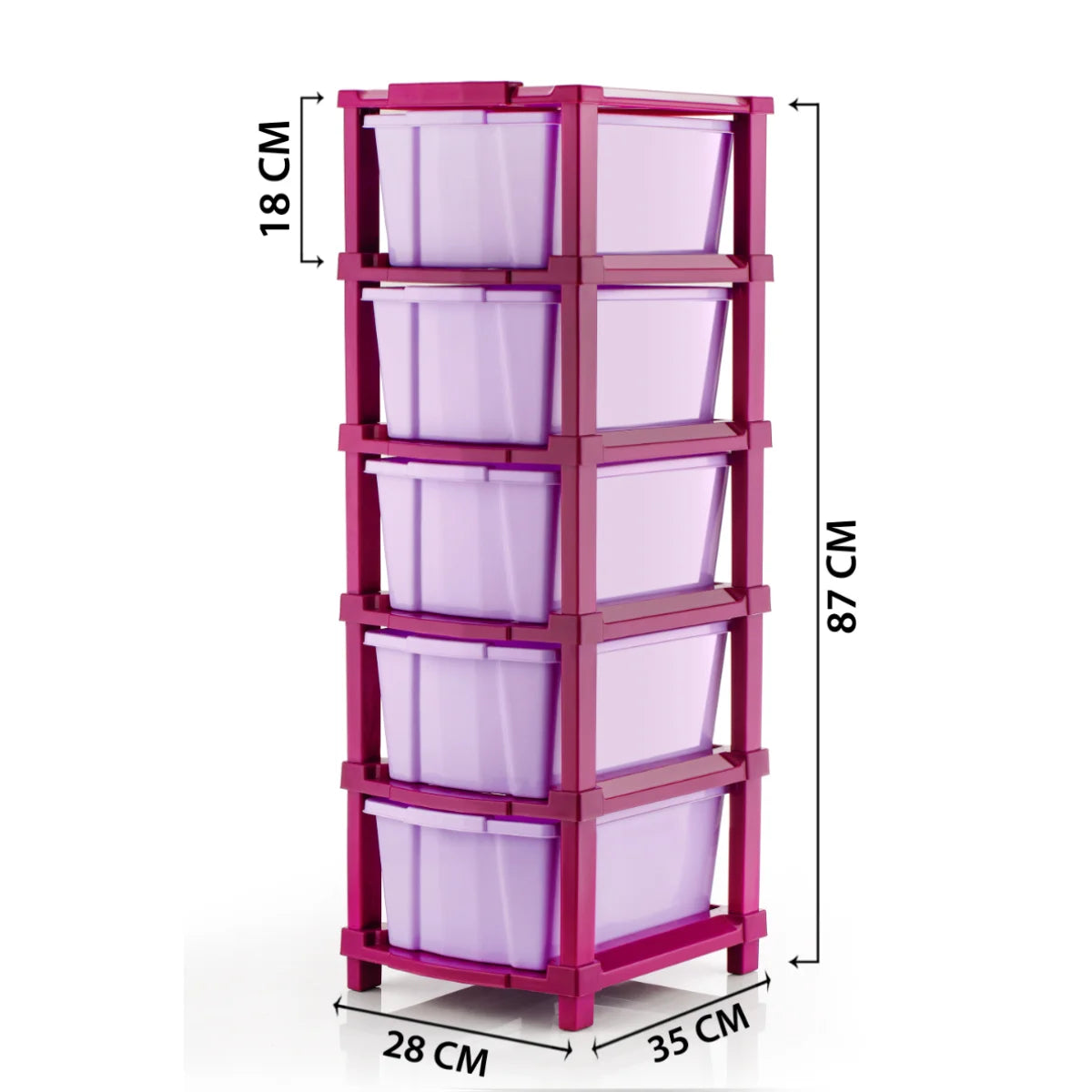 PALAK 5XL Classic Drawer Storage Unit – New Edition (Maganta)