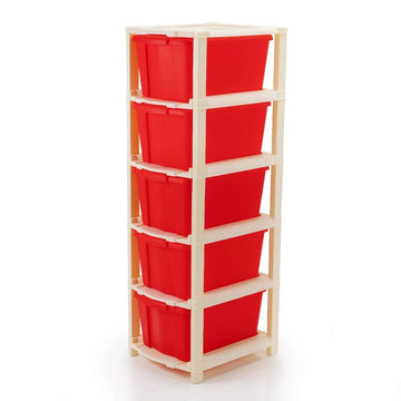 PALAK 5XL Classic Drawer Storage Unit (Red)