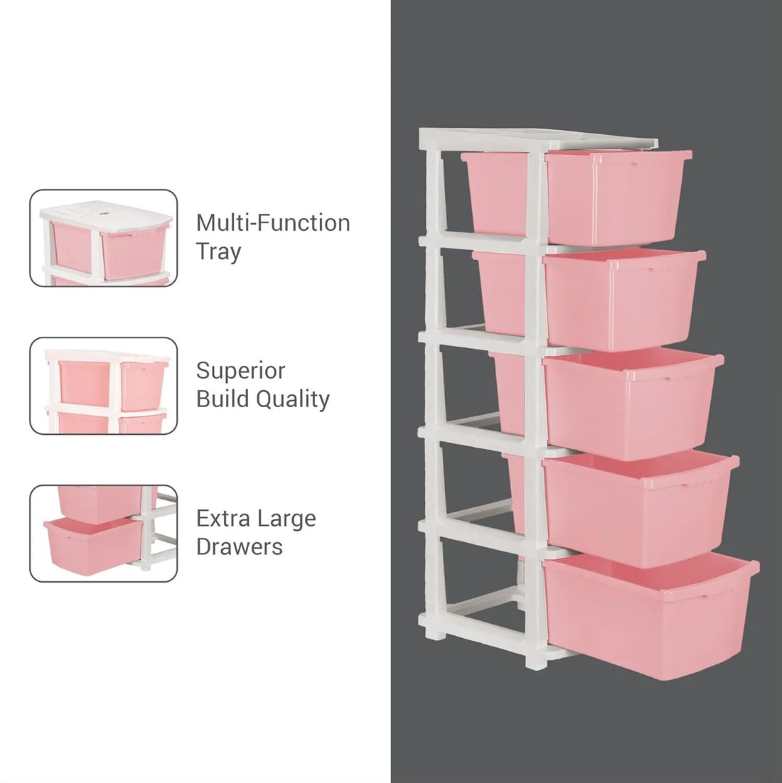 PALAK 5XL Classic Drawer Storage Unit (Red)