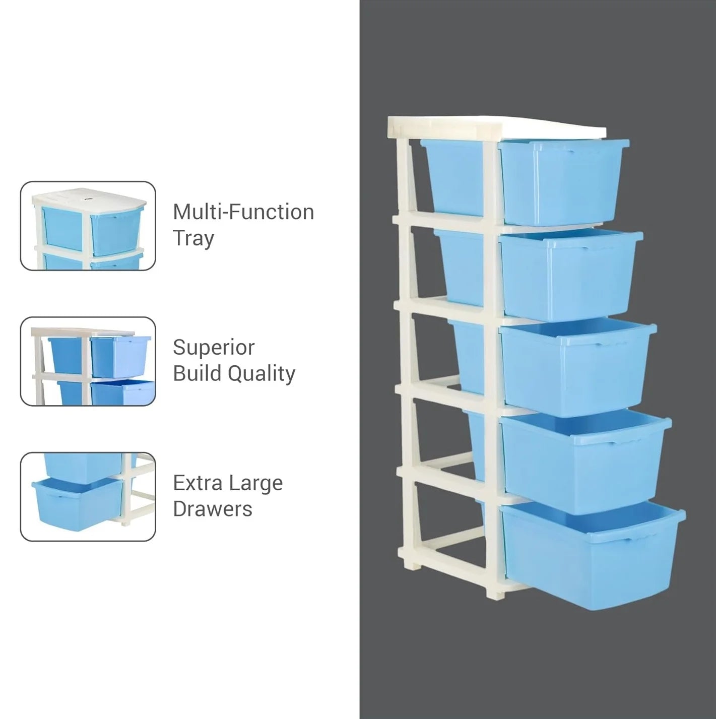 PALAK 6XL Classic Drawer Storage Unit (Blue)