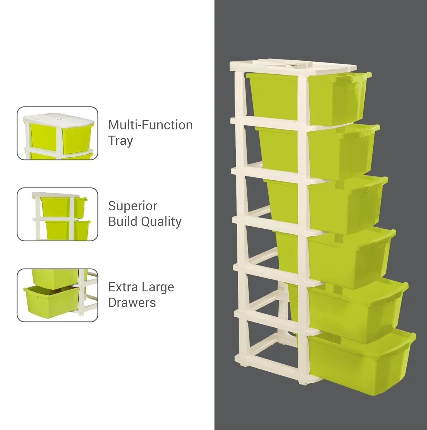 PALAK 6XL Classic Drawer Storage Unit (Green)