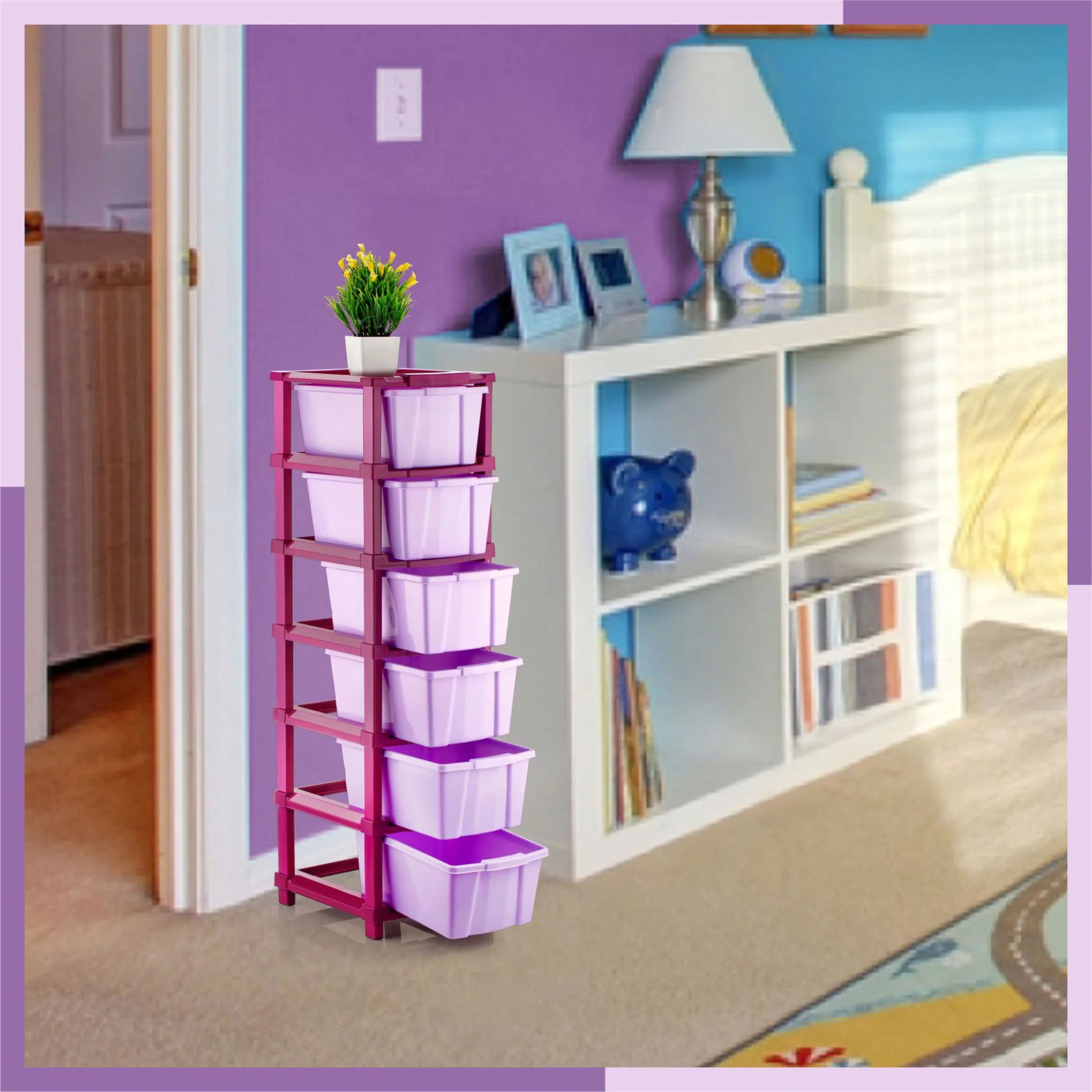 PALAK 6XL Classic Drawer Storage Unit – New Edition (Maganta)