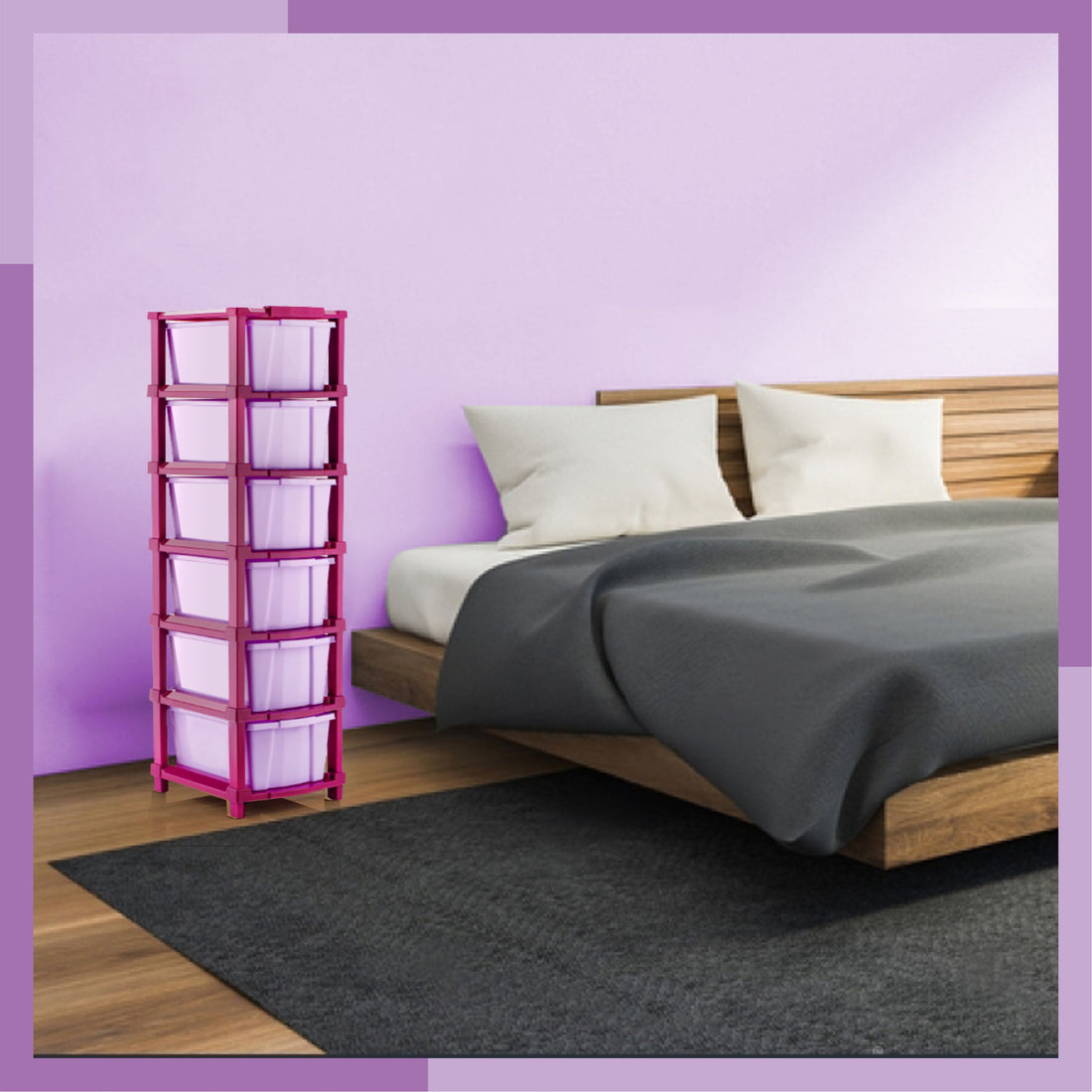PALAK 6XL Classic Drawer Storage Unit – New Edition (Maganta)