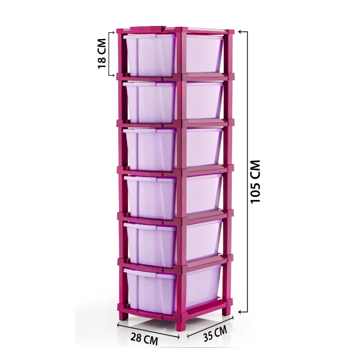 PALAK 6XL Classic Drawer Storage Unit – New Edition (Maganta)