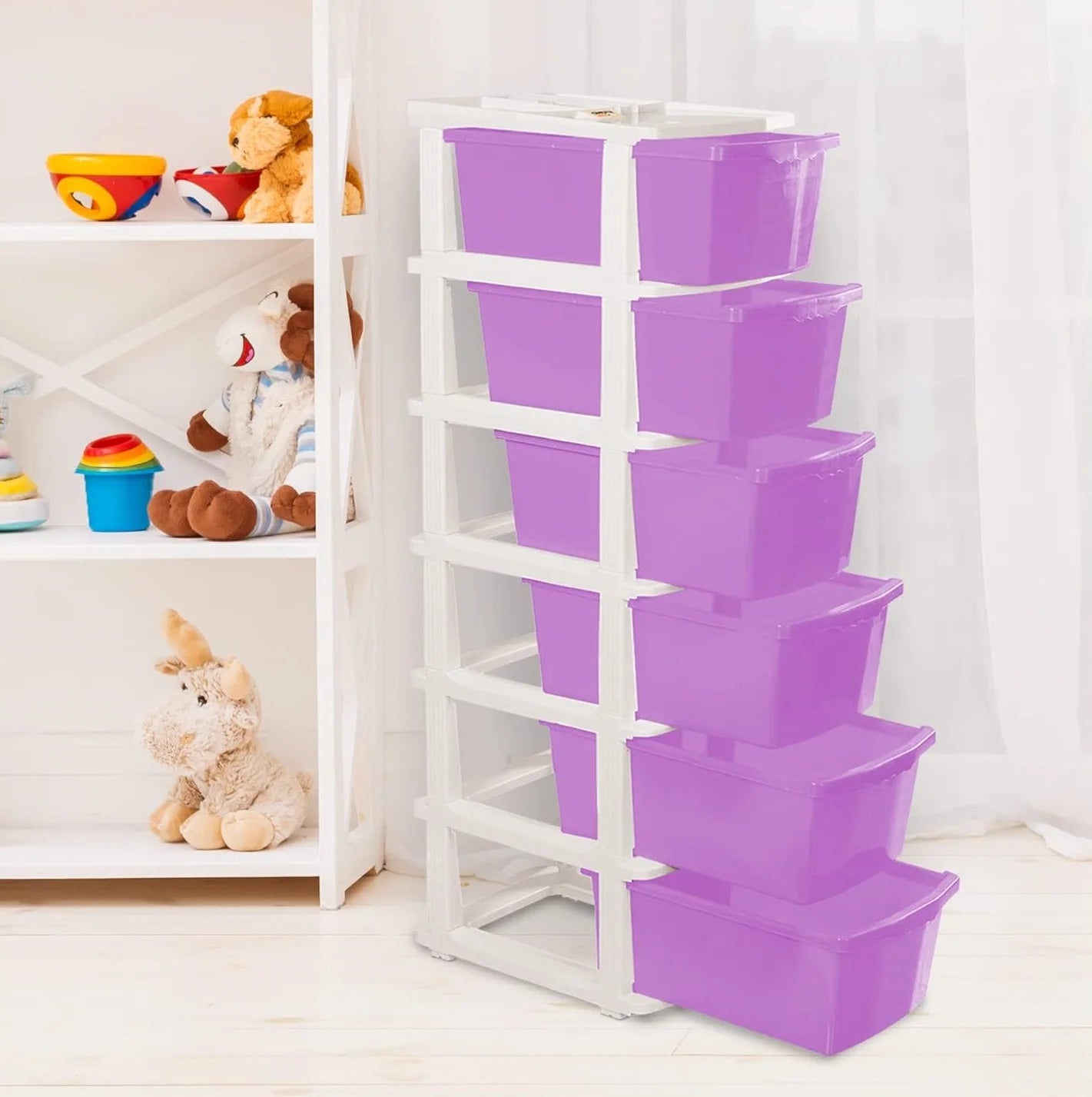PALAK 6XL Classic Drawer Storage Unit (Purple)