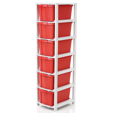 PALAK 6XL Classic Drawer Storage Unit (Red)