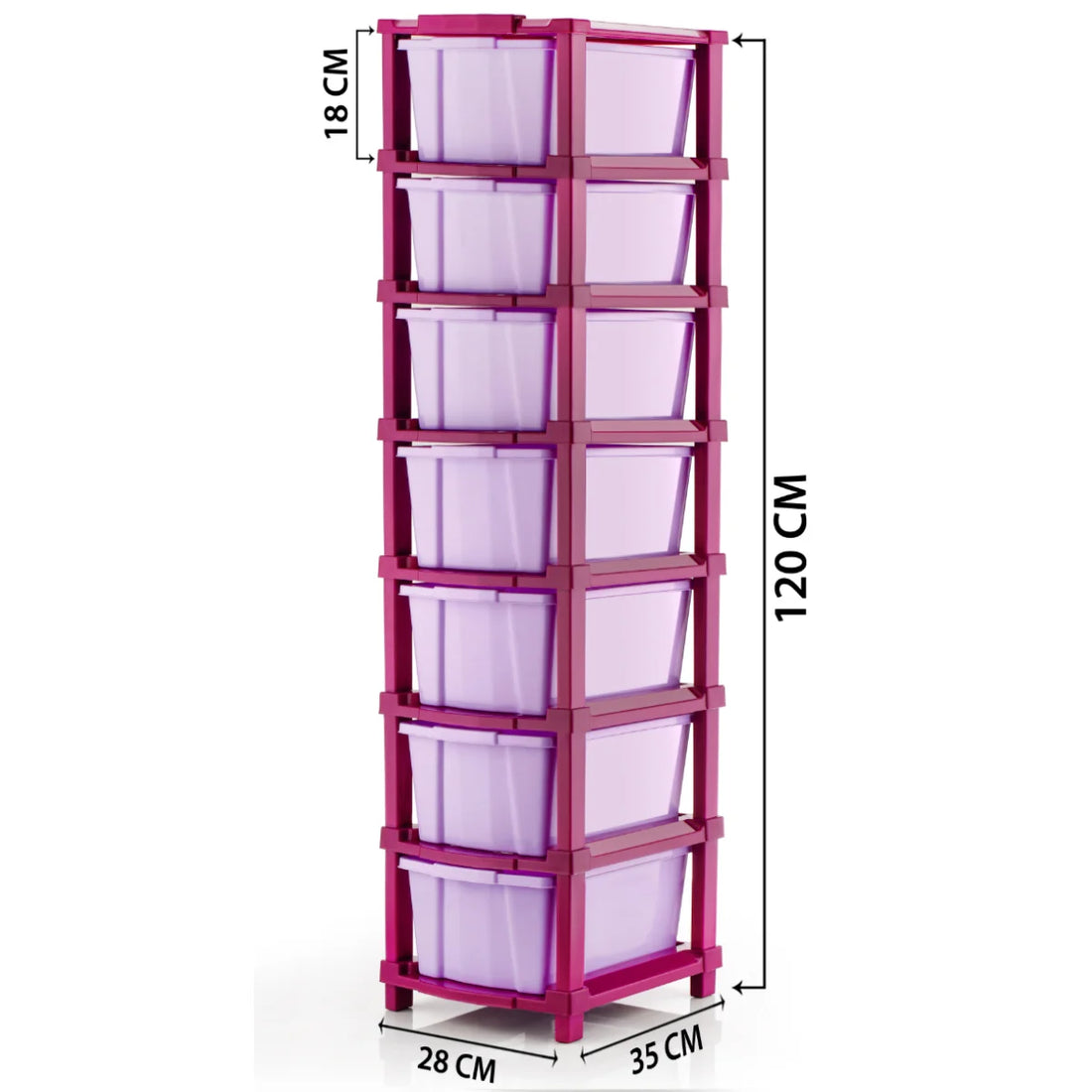 PALAK 7XL Classic Drawer Storage Unit – New Edition (Maganta)