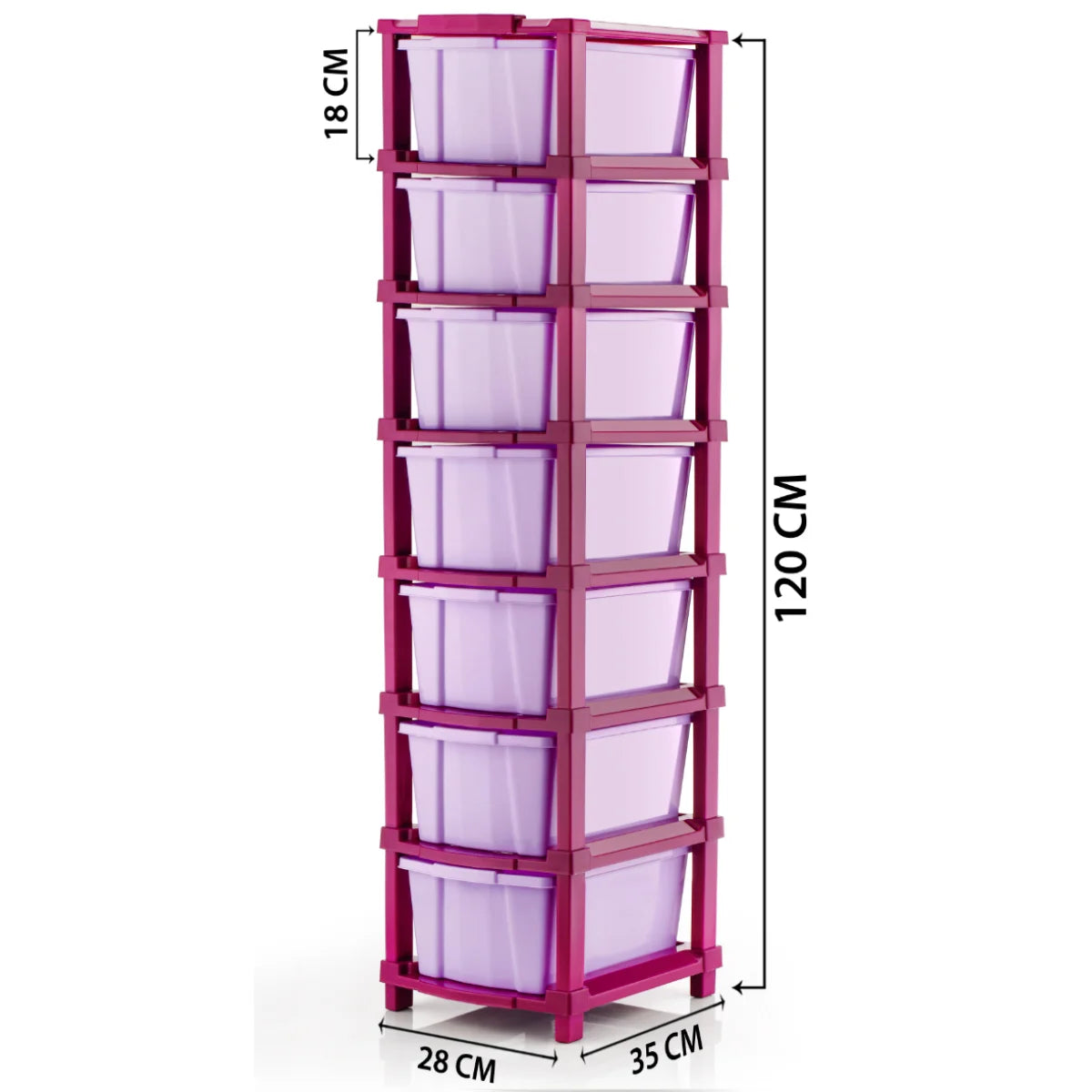 PALAK 7XL Classic Drawer Storage Unit – New Edition (Maganta)