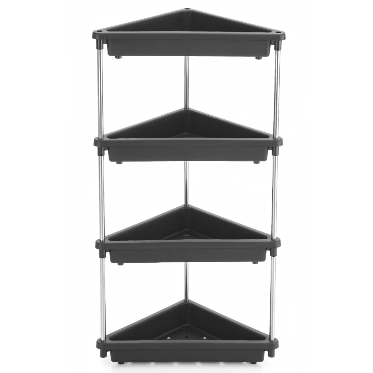 PALAK 4 layer Plastic Kitchen Trolley with Fruit & Vegetable Storage Baskets(black)