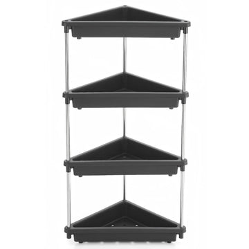 PALAK 4 layer Plastic Kitchen Trolley with Fruit & Vegetable Storage Baskets(black)