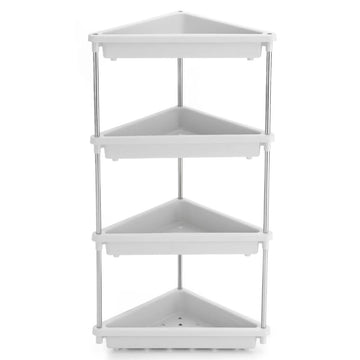 PALAK 4 layer Plastic Kitchen Trolley with Fruit & Vegetable Storage Baskets(white)