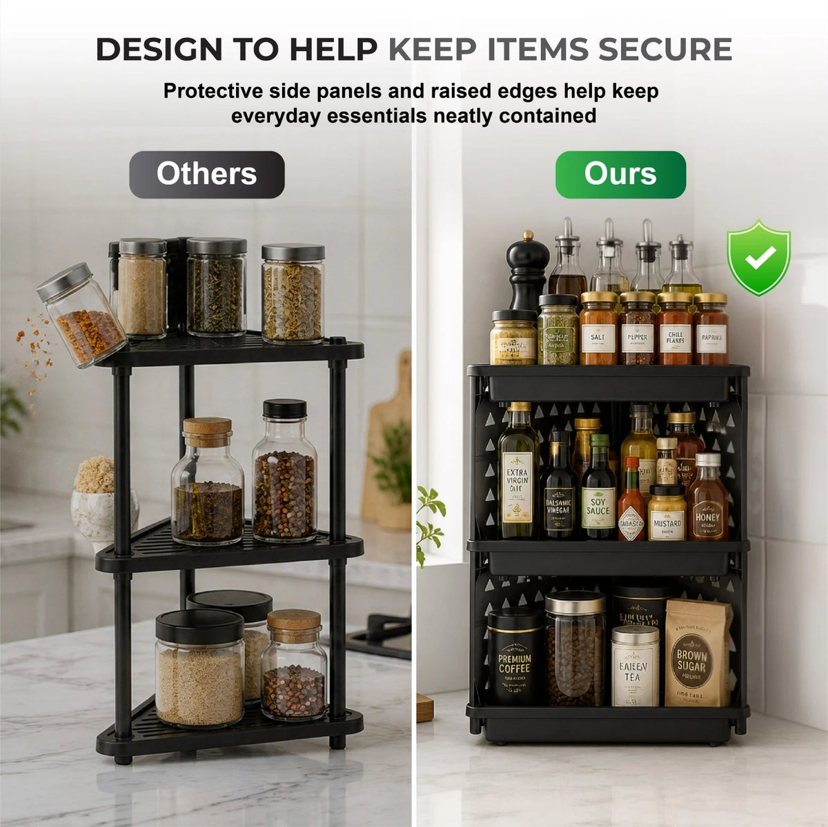 PALAK 4-Tier Plastic Corner Storage Rack – Multipurpose Bathroom & Kitchen Organizer