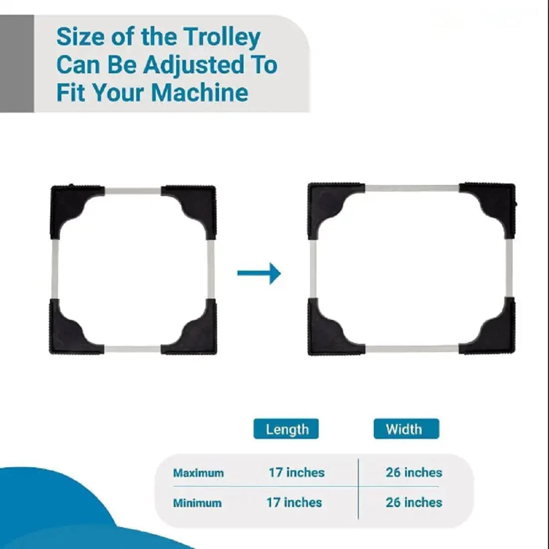 PALAK Adjustable Fridge Trolley Stand with Wheels for Refrigerator, Washing Machine & Appliances