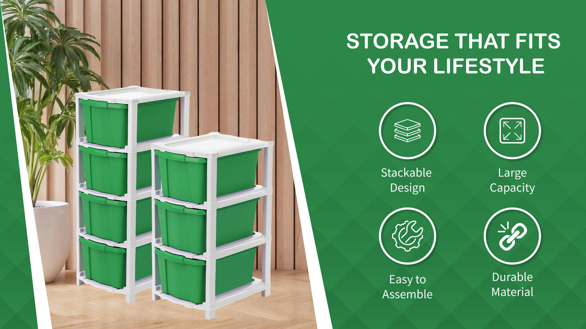 PALAK 6XL Classic Drawer Storage Unit (Green)