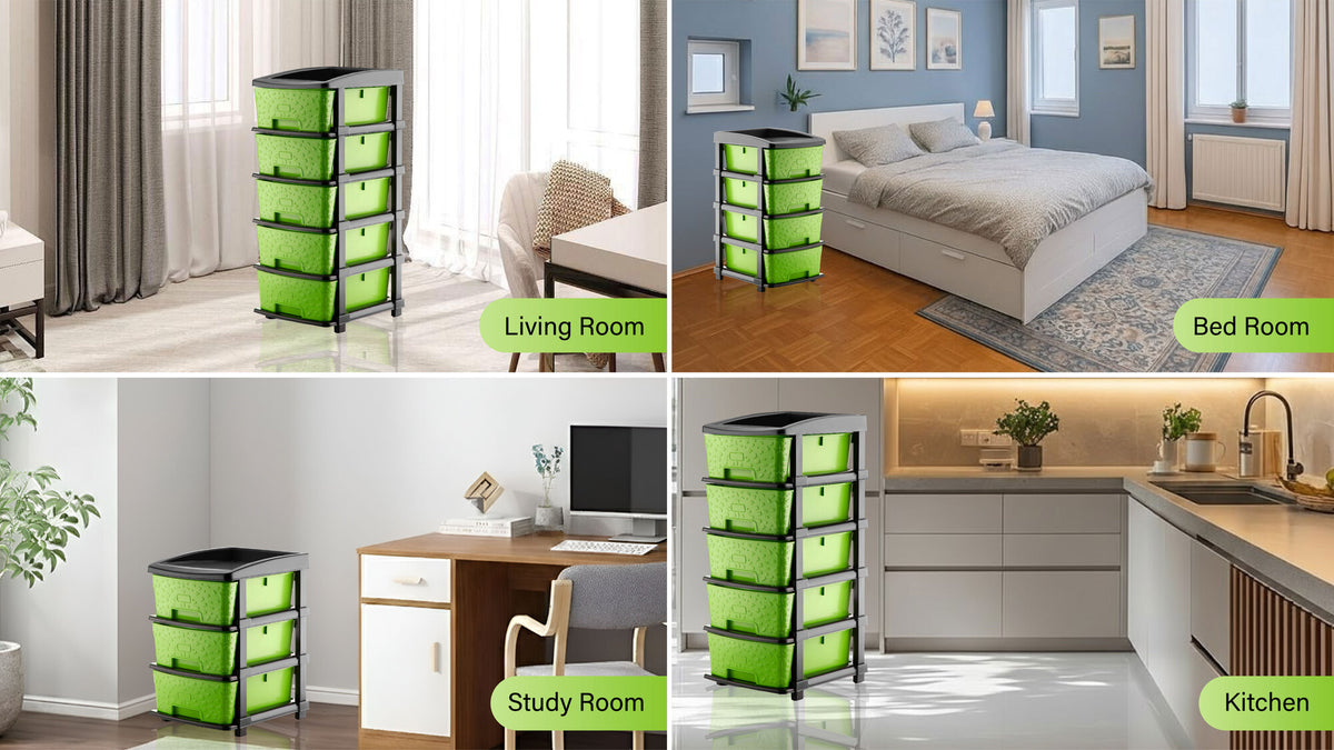 PALAK 2XL Stone Drawer Storage Unit (Green)