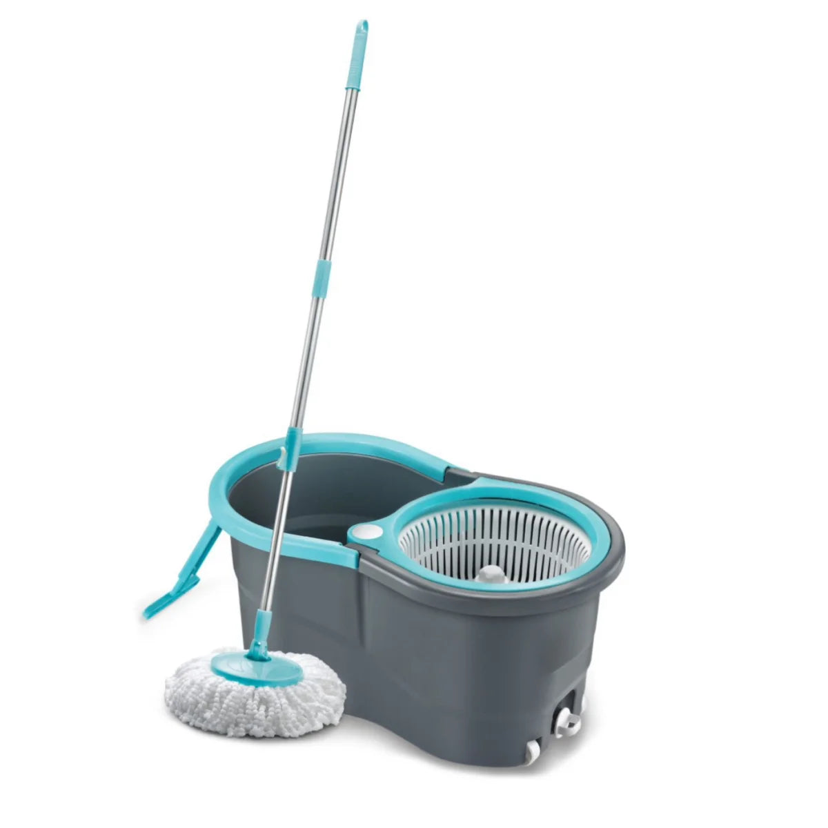 PALAK Gamma 360° Spin Mop Set with Twin Bucket & 2 Microfiber Heads (Blue)