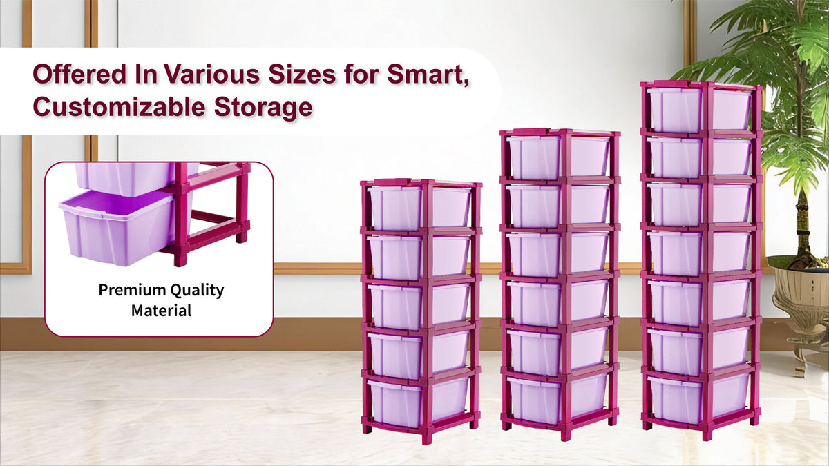 PALAK 6XL Classic Drawer Storage Unit – New Edition (Maganta)