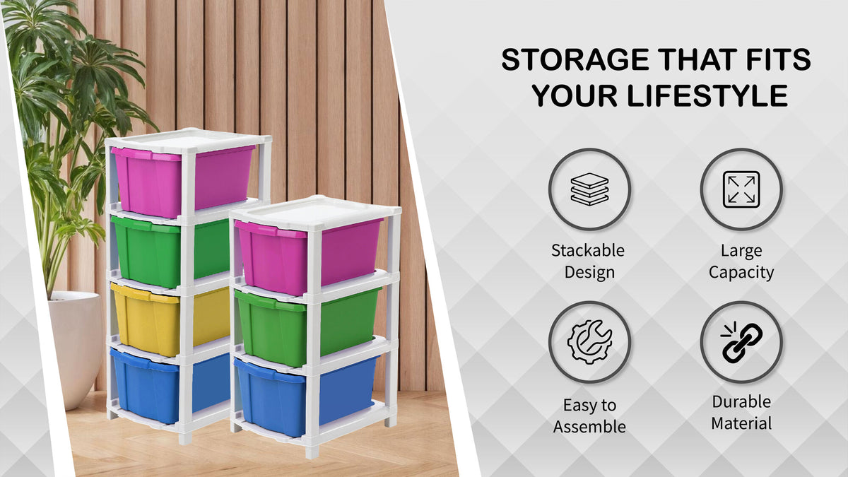 PALAK 6XL Classic Drawer Storage Unit (Multicolor)