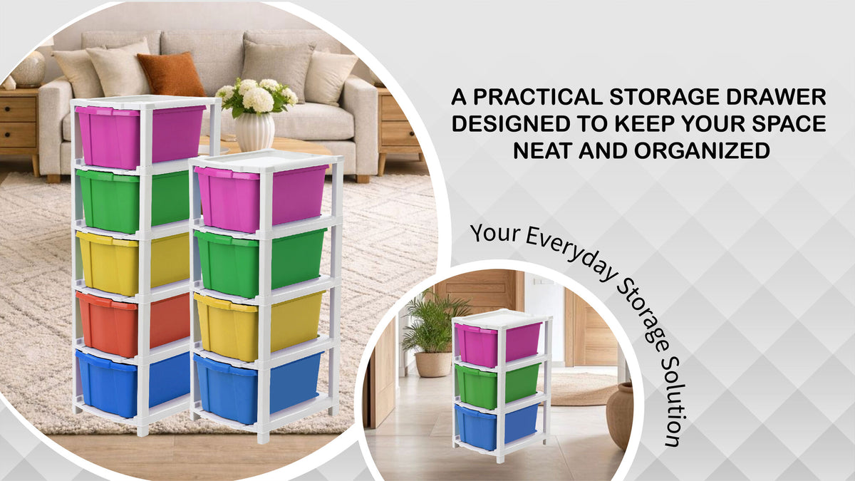 PALAK 6XL Classic Drawer Storage Unit (Multicolor)