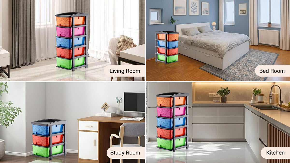 PALAK 2XL Stone Drawer Storage Unit (Multicolor)