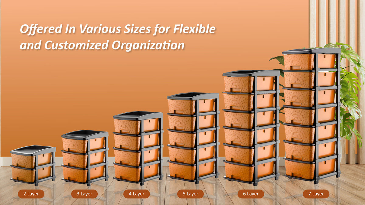 PALAK 4XL Stone Drawer Storage Unit (Orange)