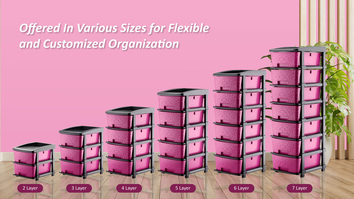 PALAK 2XL Stone Drawer Storage Unit (Pink)