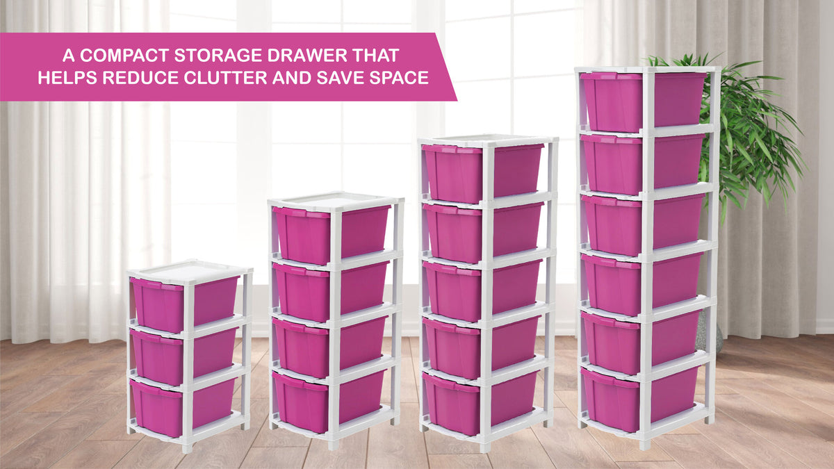 PALAK 3XL Classic Drawer Storage Unit (Pink)