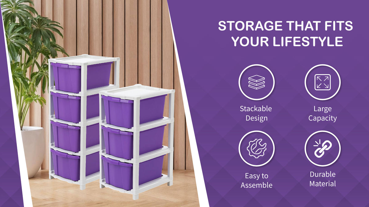 PALAK 6XL Classic Drawer Storage Unit (Purple)