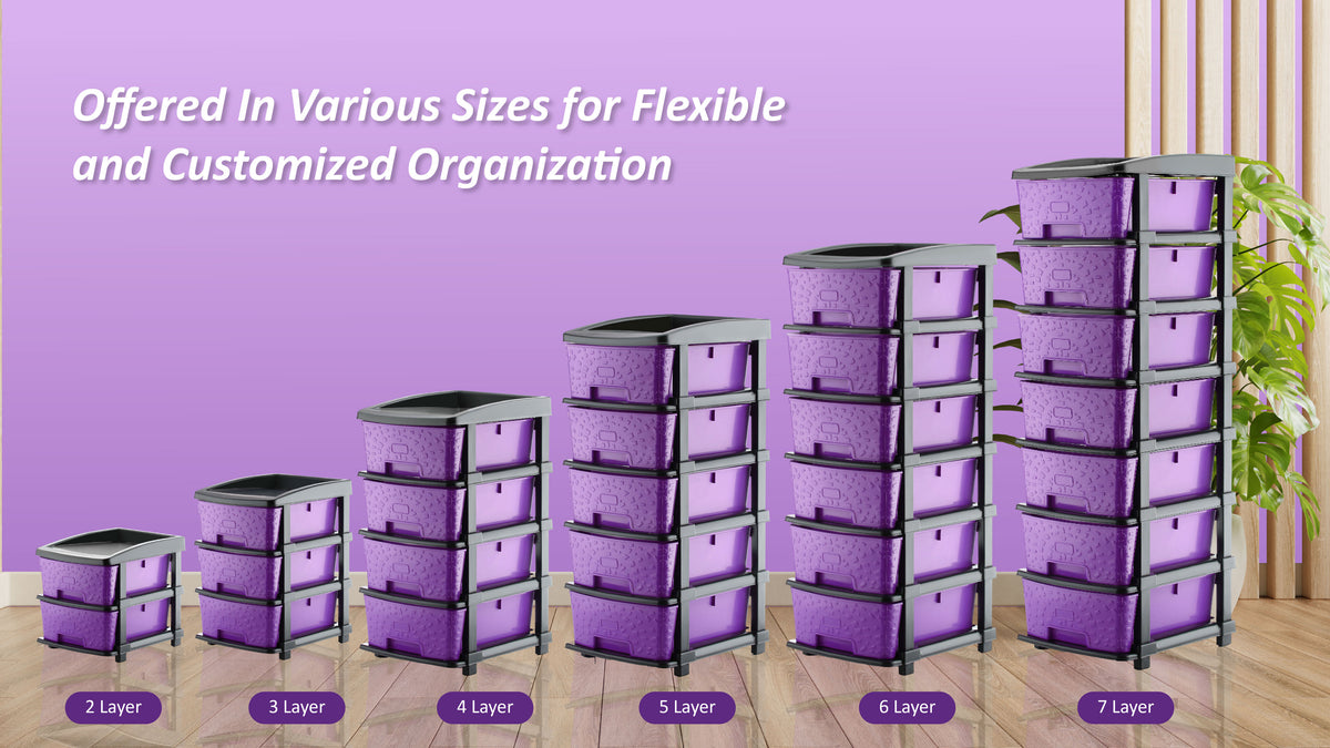 PALAK 4XL Stone Drawer Storage Unit (Purple)