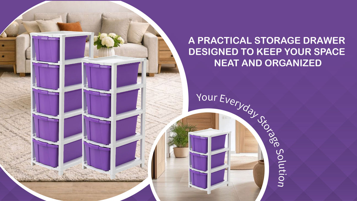 PALAK 6XL Classic Drawer Storage Unit (Purple)
