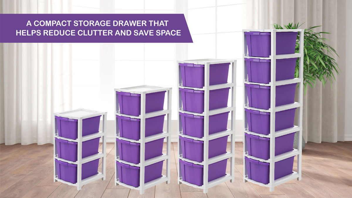 PALAK 6XL Classic Drawer Storage Unit (Purple)