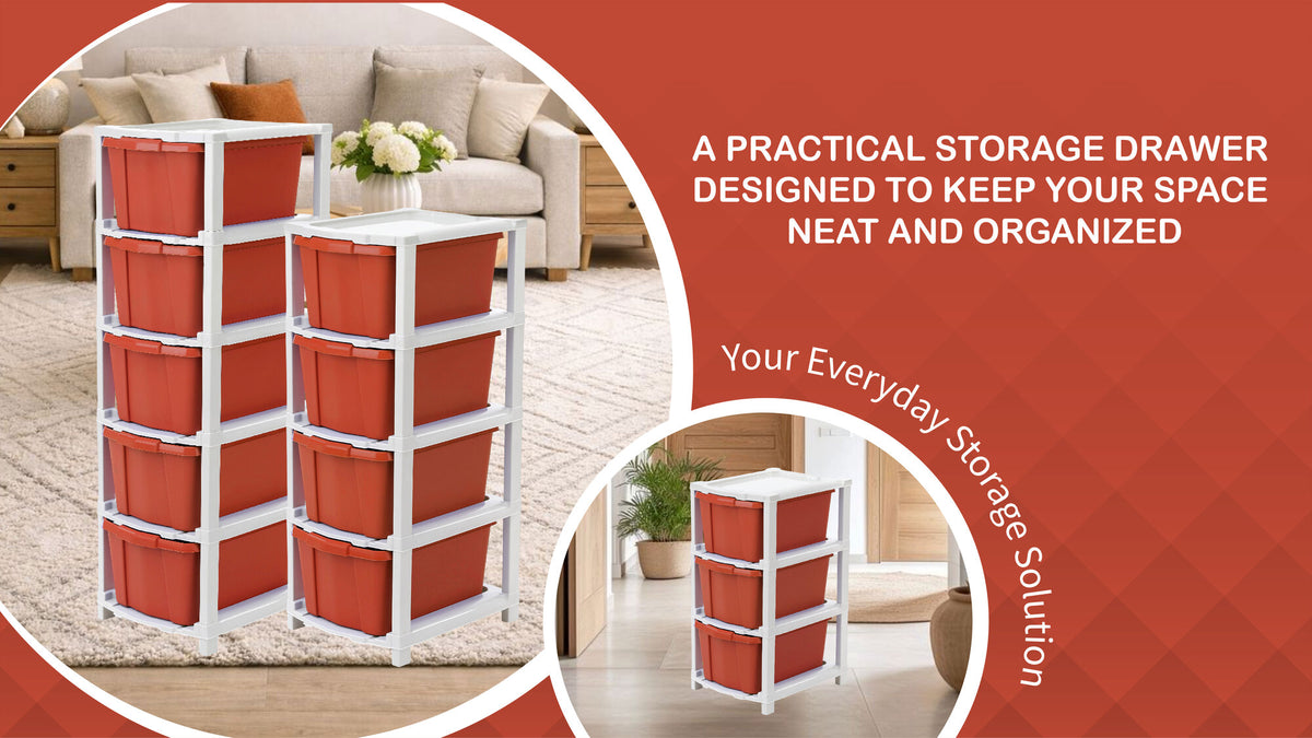 PALAK 6XL Classic Drawer Storage Unit (Red)