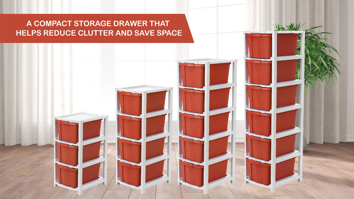 PALAK 6XL Classic Drawer Storage Unit (Red)
