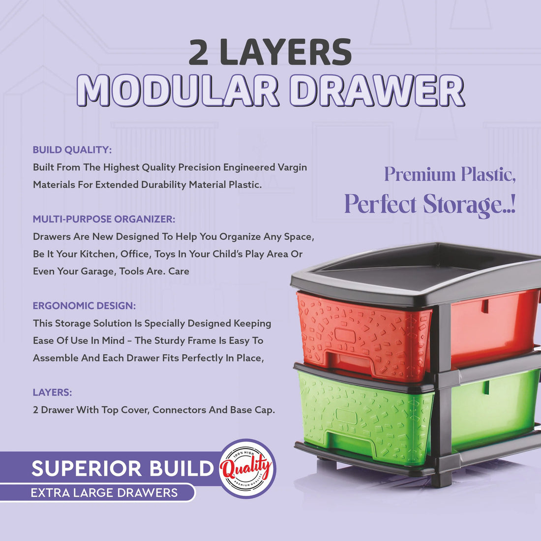 PALAK 2XL Stone Drawer Storage Unit (Multicolor)